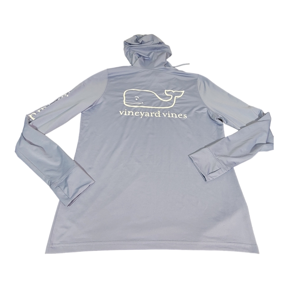 Vineyard Vines Womens Sz Small Performance Hoodie Gray Whale Logo Stretch B12